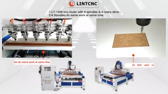 格安価格工場供給高スピンドル 1325 CNC ルーター木工機械 3D 木工彫刻機 4 軸 CNC ルーター 2030 1325 切断彫刻フライス用